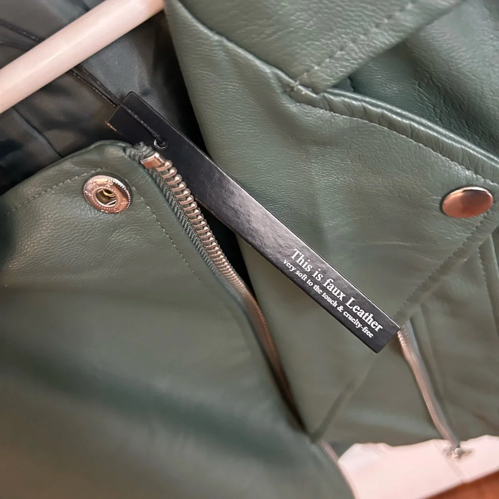 Love Tree Sage Leather Jacket - Picture 5 of 5